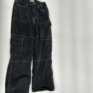 SO Goods for Life Black Cargo Wide Leg High Rise Pants Women's Size S
